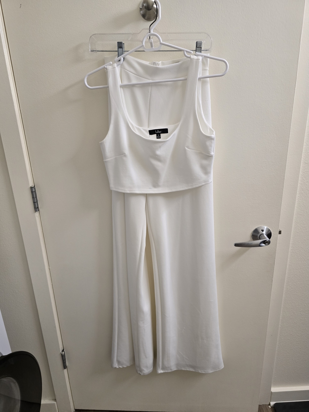 Lulu's Cream Sleeveless Wide-Leg Jumpsuit